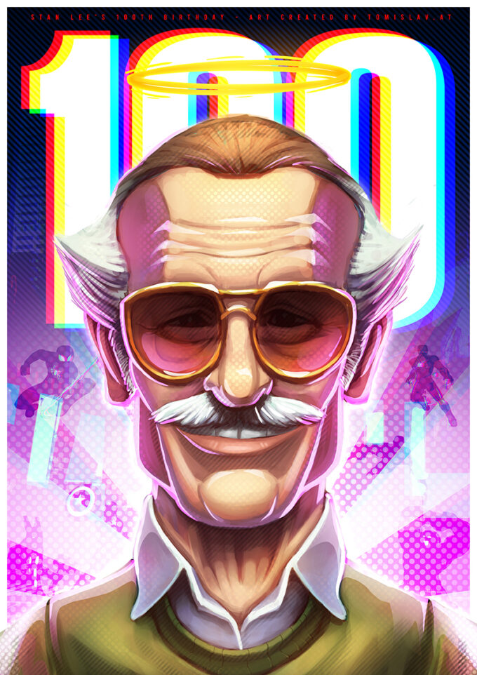 Stan Lee - 100th Birthday Portrait in the Style of Spider-Verse